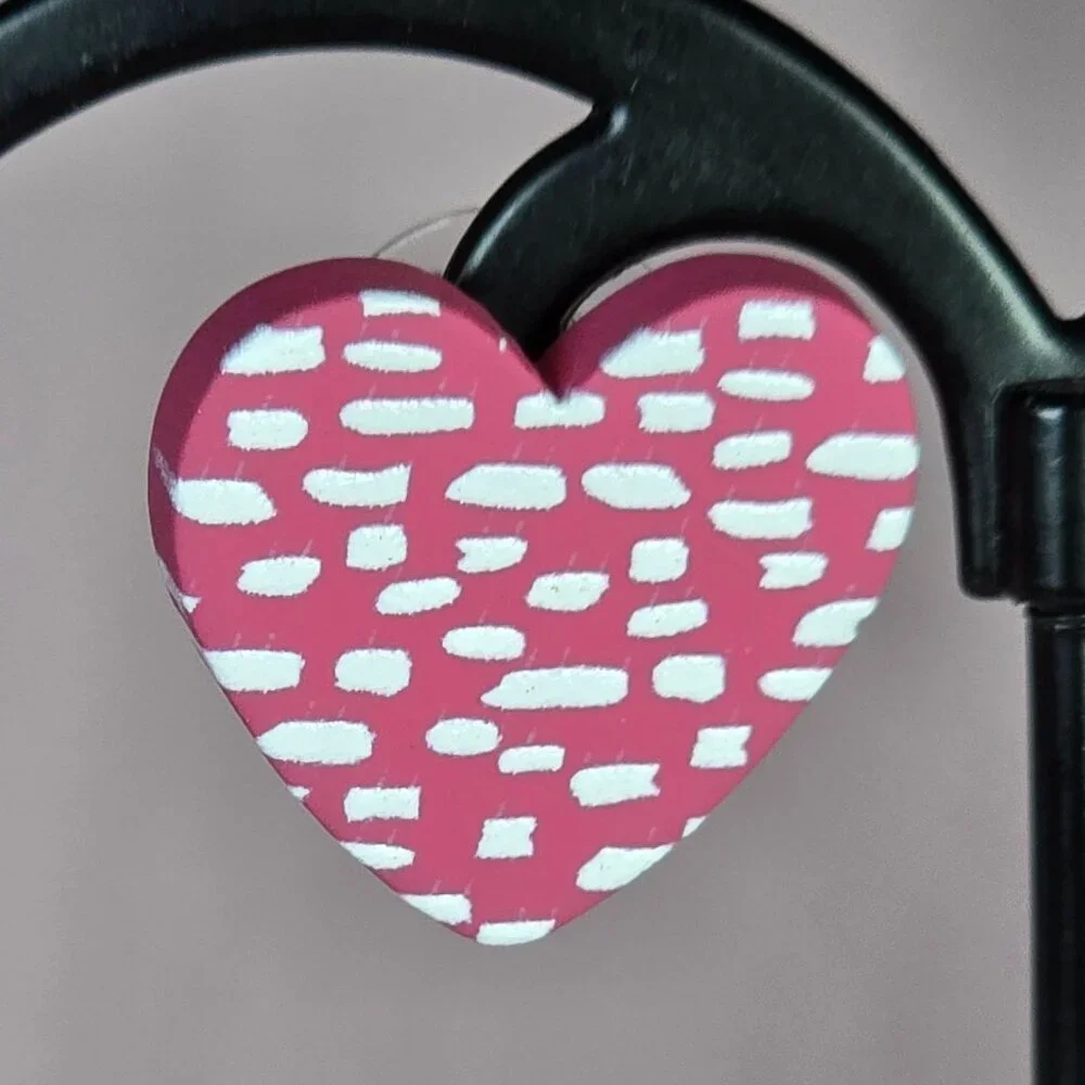 Heart-Shaped Earrings Set Of 3 Leopard & Pink Designs‎ (NWOT)